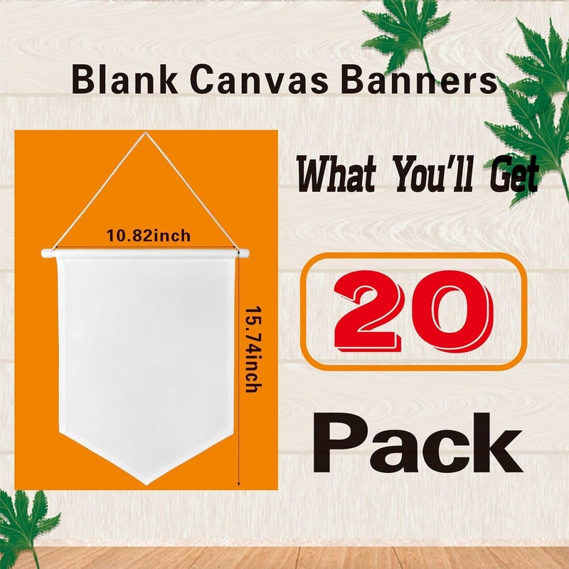 TTXXLL 20pcs Blank Canvas Banner 10.82"x15.74" | 12oz Fabric Canvas Banner Wall hanging Art for DIY Kids Room Decor,Enamel Pin Wall Display,Birthday Backdrops & Educational Play | Safe for Toddlers & Nursery & Infants - Image 3